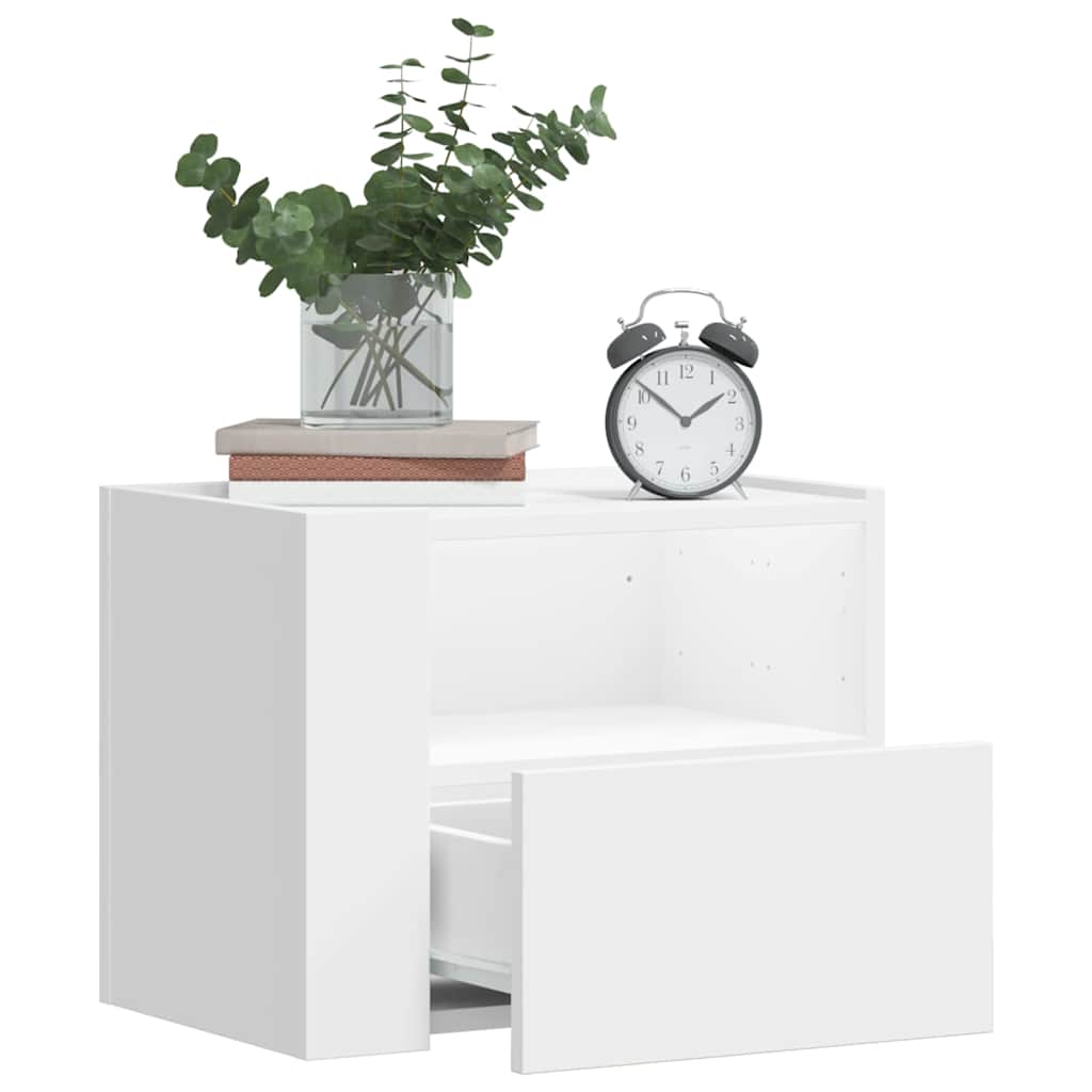 Comodini a Muro 2 pz Bianchi 45x30x35 cm