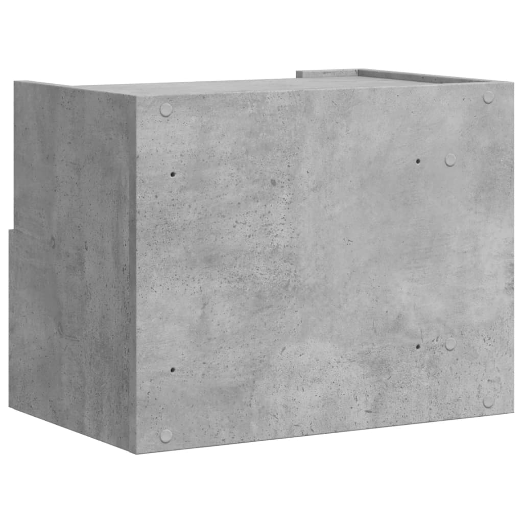 Comodino a Muro Grigio Cemento 45x30x35 cm
