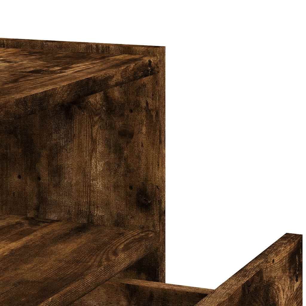 Comodini a Muro 2 pz Rovere Fumo 45x30x35 cm