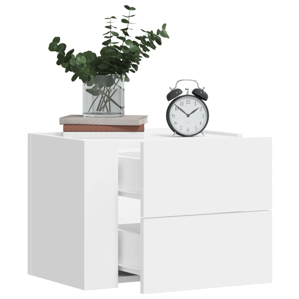 Comodino a Parete Bianco 45x30x35 cm