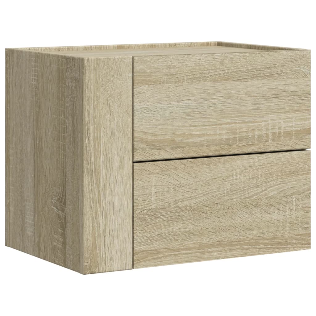 Comodini a Muro 2 pz Rovere Sonoma 45x30x35 cm