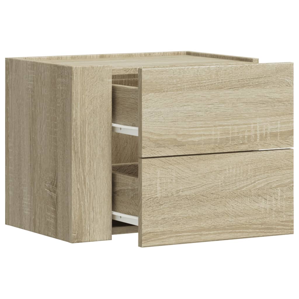 Comodini a Muro 2 pz Rovere Sonoma 45x30x35 cm