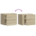 Comodini a Muro 2 pz Rovere Sonoma 45x30x35 cm