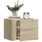 Comodini a Muro 2 pz Rovere Sonoma 45x30x35 cm