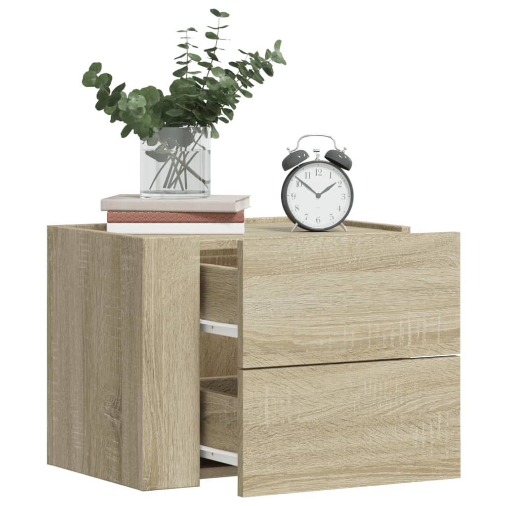 Comodini a Muro 2 pz Rovere Sonoma 45x30x35 cm