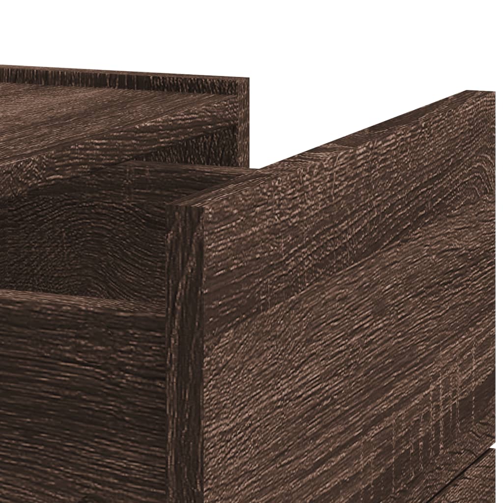 Comodino a Muro Rovere Marrone 45x30x35 cm