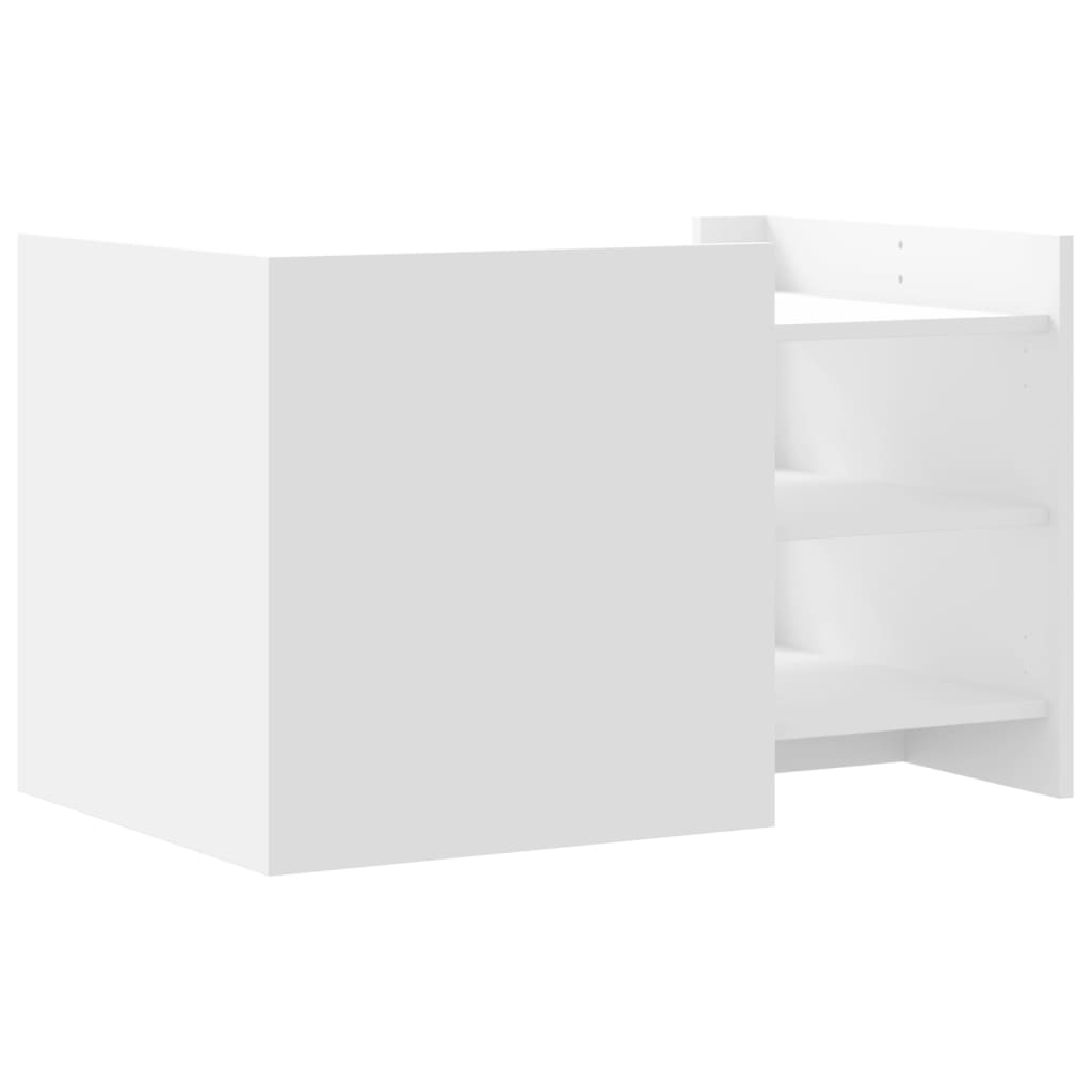 Tavolino da Salotto Bianco 80x50x50 cm in Legno Multistrato