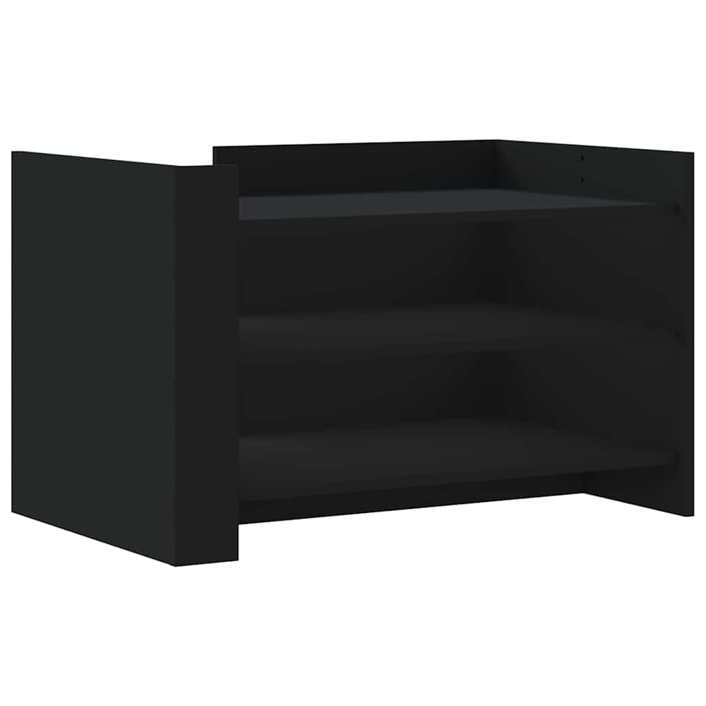 Tavolino da Salotto Nero 80x50x50 cm in Legno Multistrato