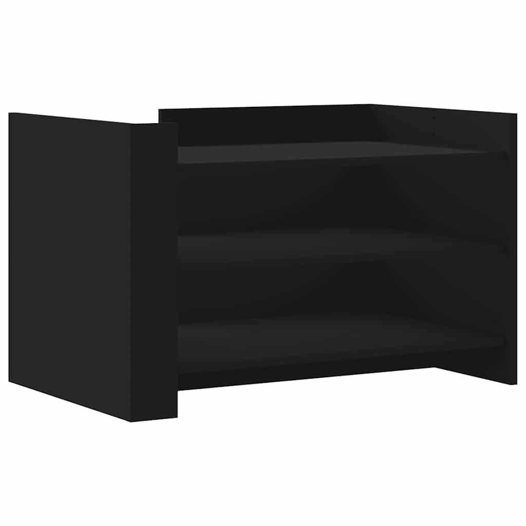 Tavolino da Salotto Nero 80x50x50 cm in Legno Multistrato