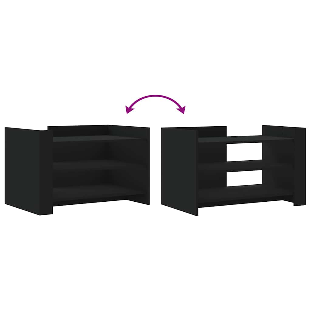 Tavolino da Salotto Nero 80x50x50 cm in Legno Multistrato