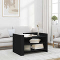 Tavolino da Salotto Nero 80x50x50 cm in Legno Multistrato