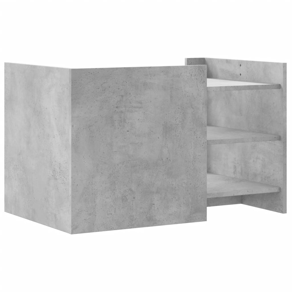 Tavolino Salotto Grigio Cemento 80x50x50 cm Legno Multistrato