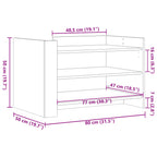 Tavolino Salotto Grigio Cemento 80x50x50 cm Legno Multistrato