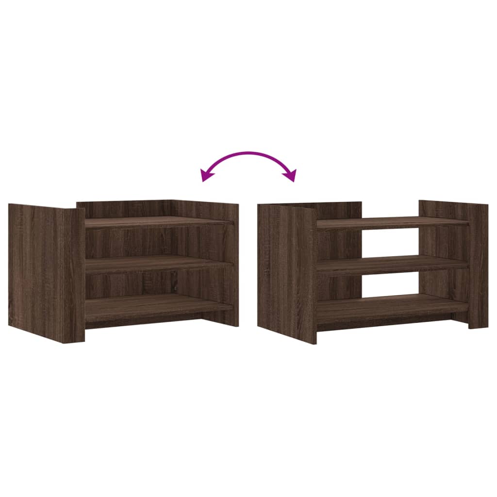 Tavolino da Salotto Rovere Marrone 80x50x50cm Legno Multistrato