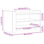 Tavolino da Salotto Rovere Marrone 80x50x50cm Legno Multistrato