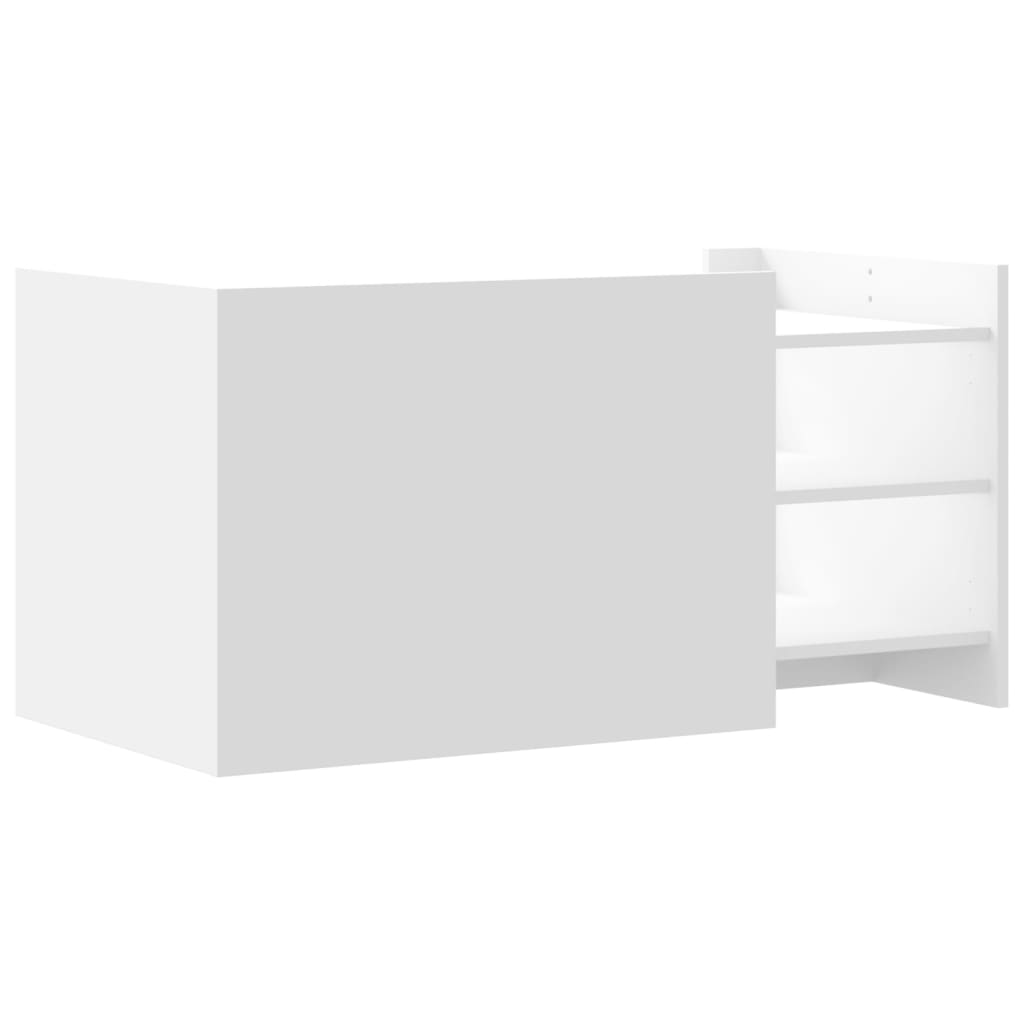 Tavolino da Salotto Bianco 100x50x50 cm in Legno Multistrato
