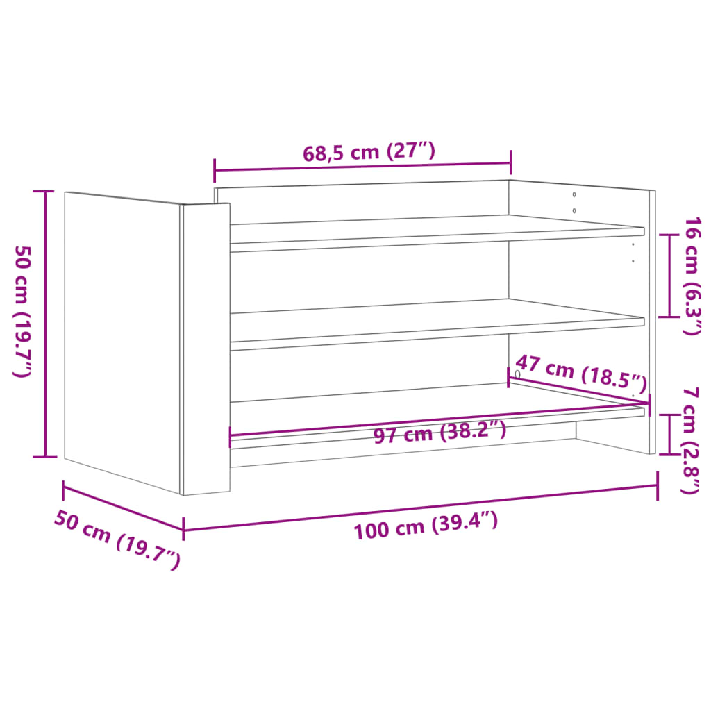 Tavolino Salotto Grigio Cemento 100x50x50 cm Legno Multistrato