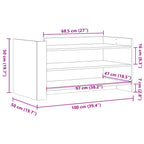 Tavolino Salotto Grigio Cemento 100x50x50 cm Legno Multistrato