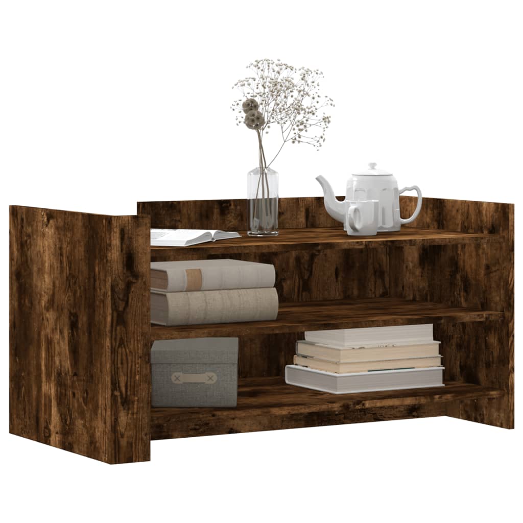 Tavolino Salotto Rovere Fumo 100x50x50 cm in Legno Multistrato