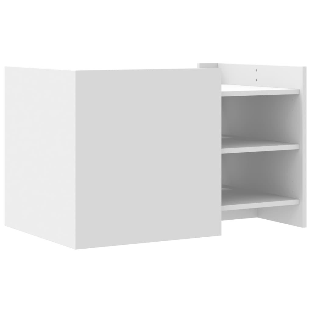 Tavolino da Salotto Bianco 80x50x50 cm in Legno Multistrato