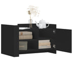 Tavolino da Salotto Nero 80x50x50 cm in Legno Multistrato