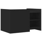 Tavolino da Salotto Nero 80x50x50 cm in Legno Multistrato