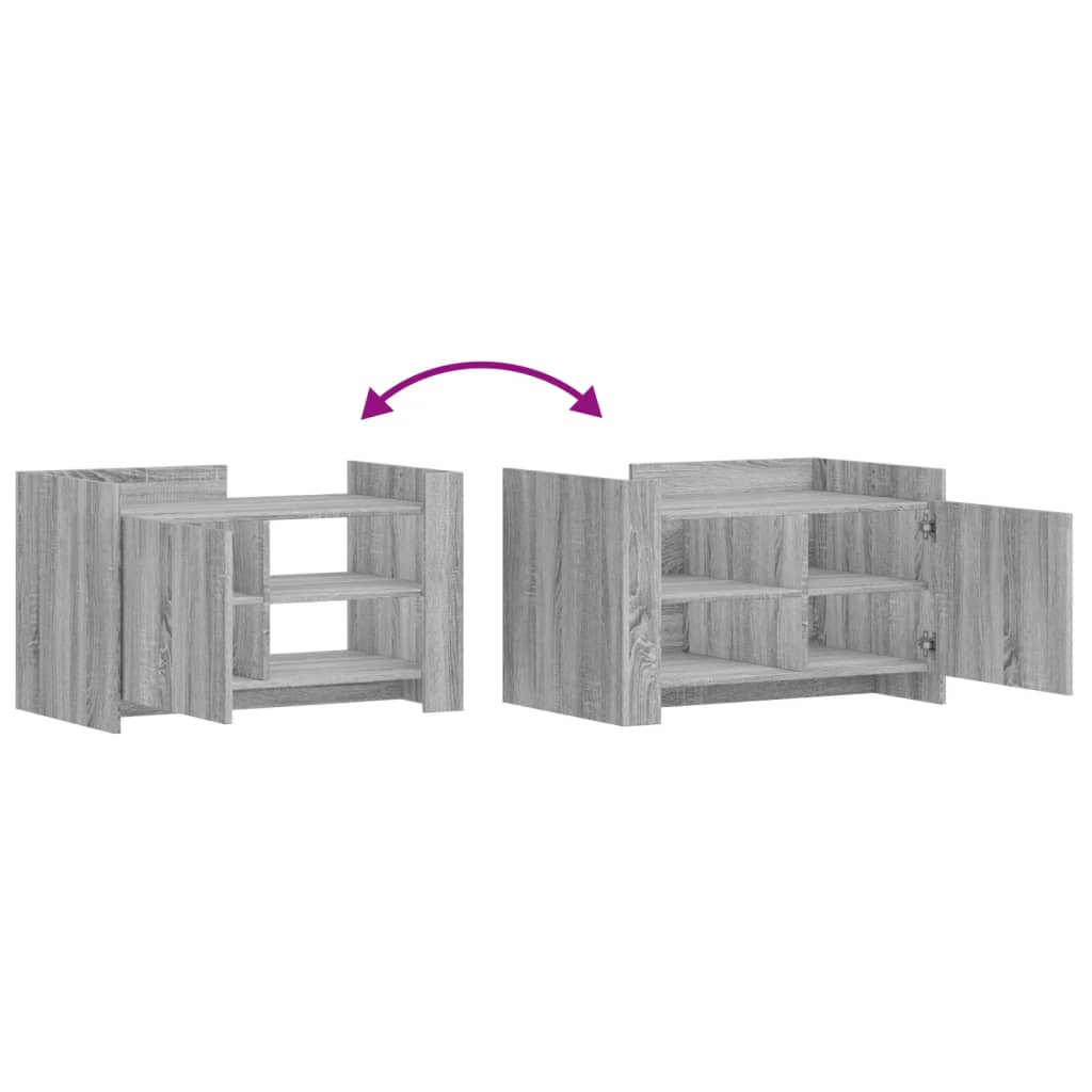 Tavolino Salotto Grigio Sonoma 80x50x50 cm Legno Multistrato