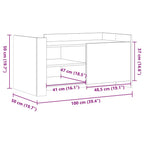 Tavolino Salotto Grigio Sonoma 100x50x50 cm Legno Multistrato