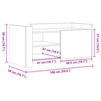 Tavolino Salotto Rovere Marrone 100x50x50 cm Legno Multistrato