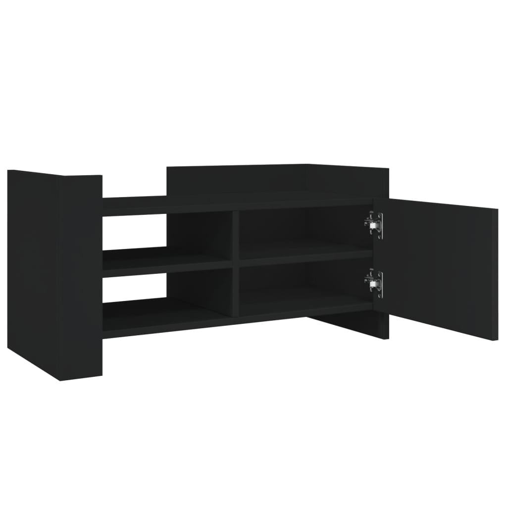 Mobile Porta TV Nero 80x35x40 cm in Legno Multistrato