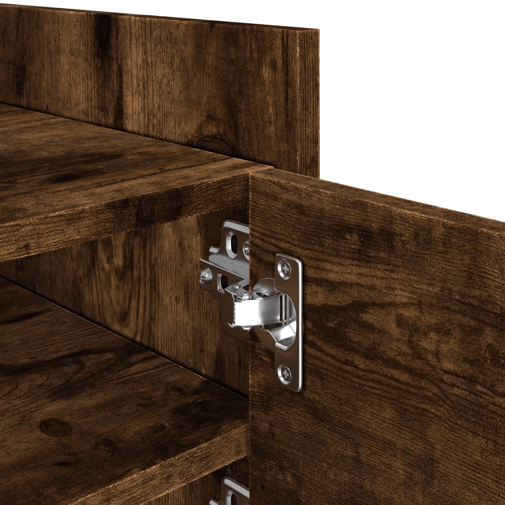 Mobile Porta TV Rovere Fumo 80x35x40 cm in Legno Multistrato