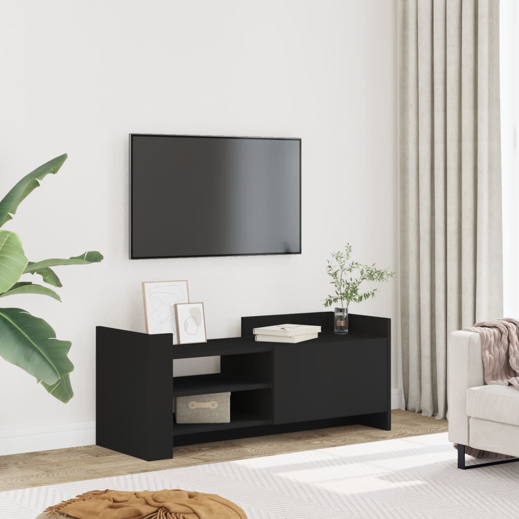 Mobile Porta TV Nero 100x35x40 cm in Legno Multistrato