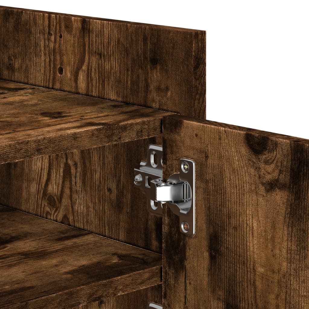 Mobile TV Rovere Fumo 100x35x40 cm in Legno Multistrato
