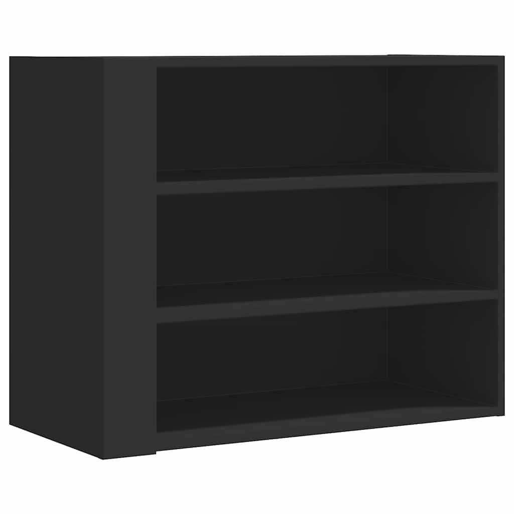 Armadietto a Muro Nero 75x35x60 cm in Truciolato