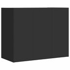 Armadietto a Muro Nero 75x35x60 cm in Truciolato