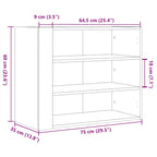 Armadietto a Muro Nero 75x35x60 cm in Truciolato