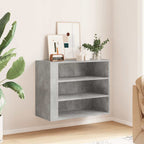 Armadietto a Muro Grigio Cemento 75x35x60 cm in Truciolato