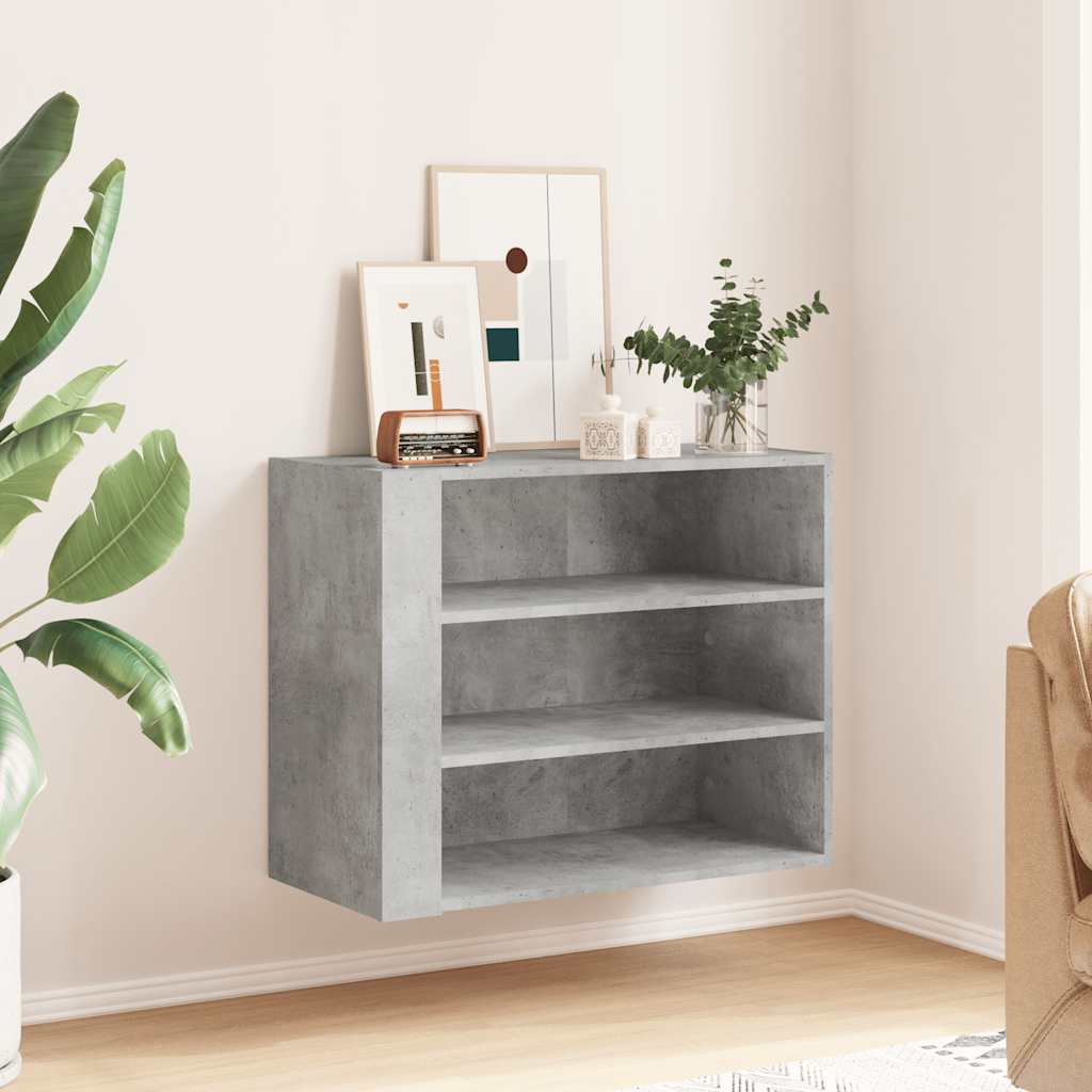 Armadietto a Muro Grigio Cemento 75x35x60 cm in Truciolato