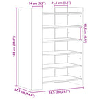 Scarpiera Nera 74,5x37,5x100 cm in Legno Multistrato