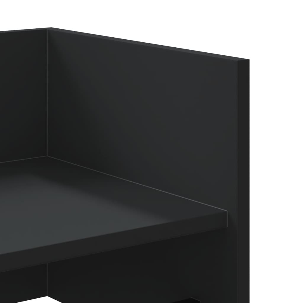 Scaffale a Parete Nero 70,5x35x30,5 cm in Legno Multistrato