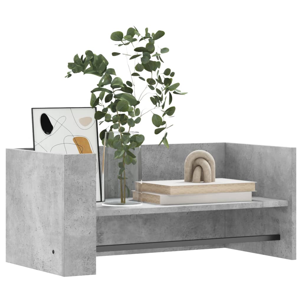 Scaffale a Muro Grigio Cemento 70,5x35x30,5cm Legno Multistrato