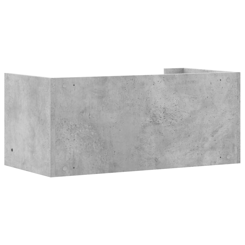 Scaffale a Muro Grigio Cemento 70,5x35x30,5cm Legno Multistrato
