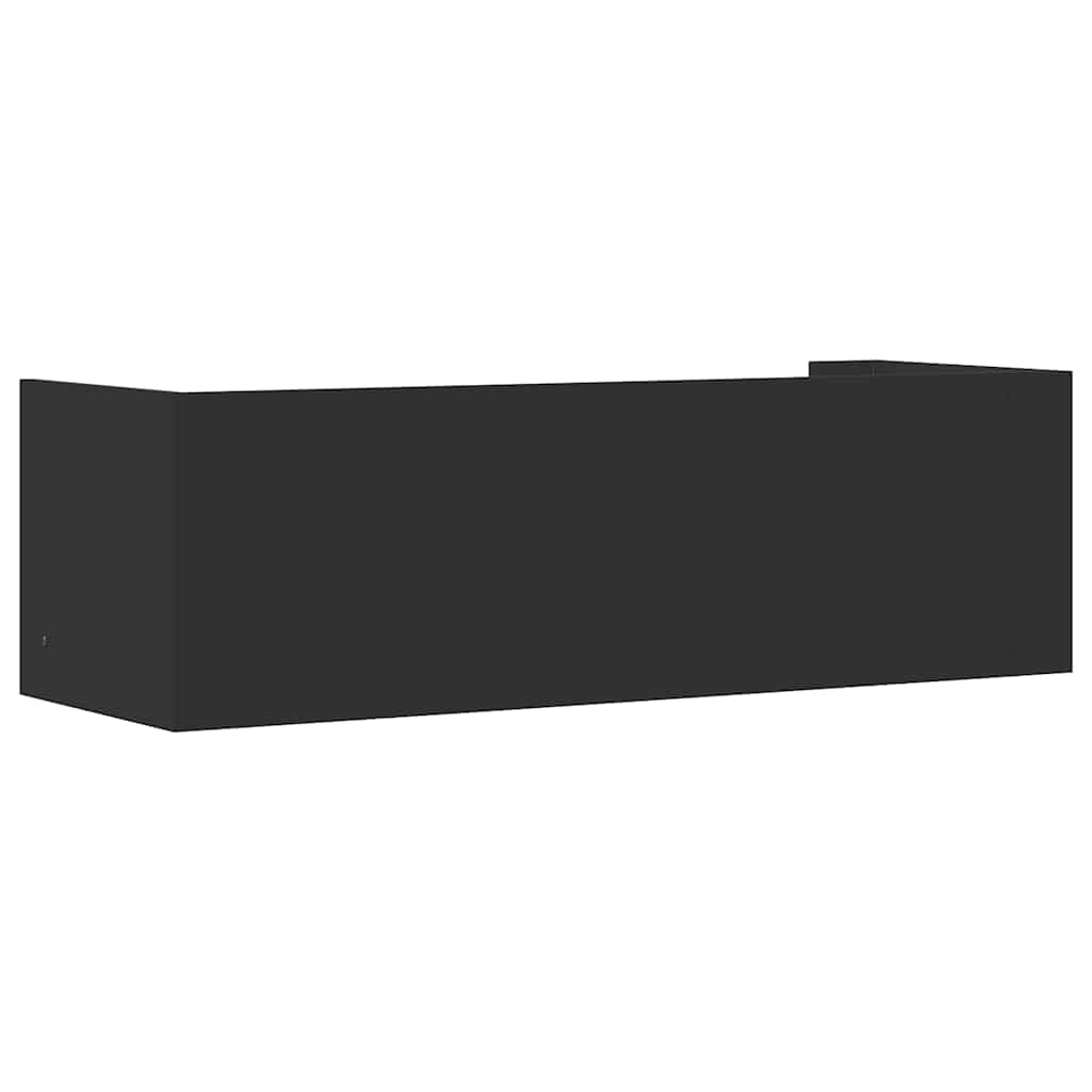 Scaffale a Parete Nero 100x35x30,5 cm in Legno Multistrato