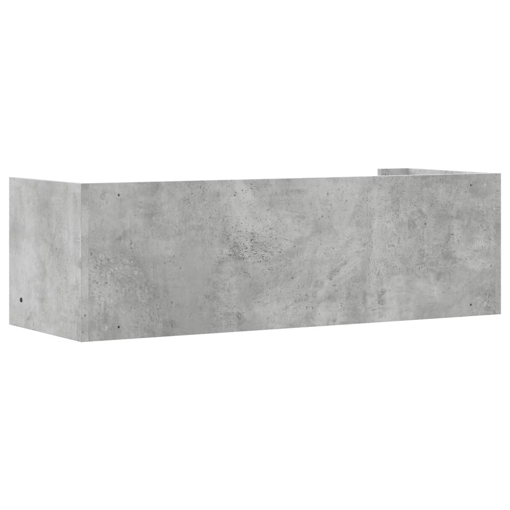 Scaffale a Muro Grigio Cemento 100x35x30,5 cm Legno Multistrato