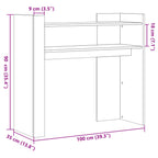 Tavolino Consolle Nero 100x35x90 cm in Legno Multistrato