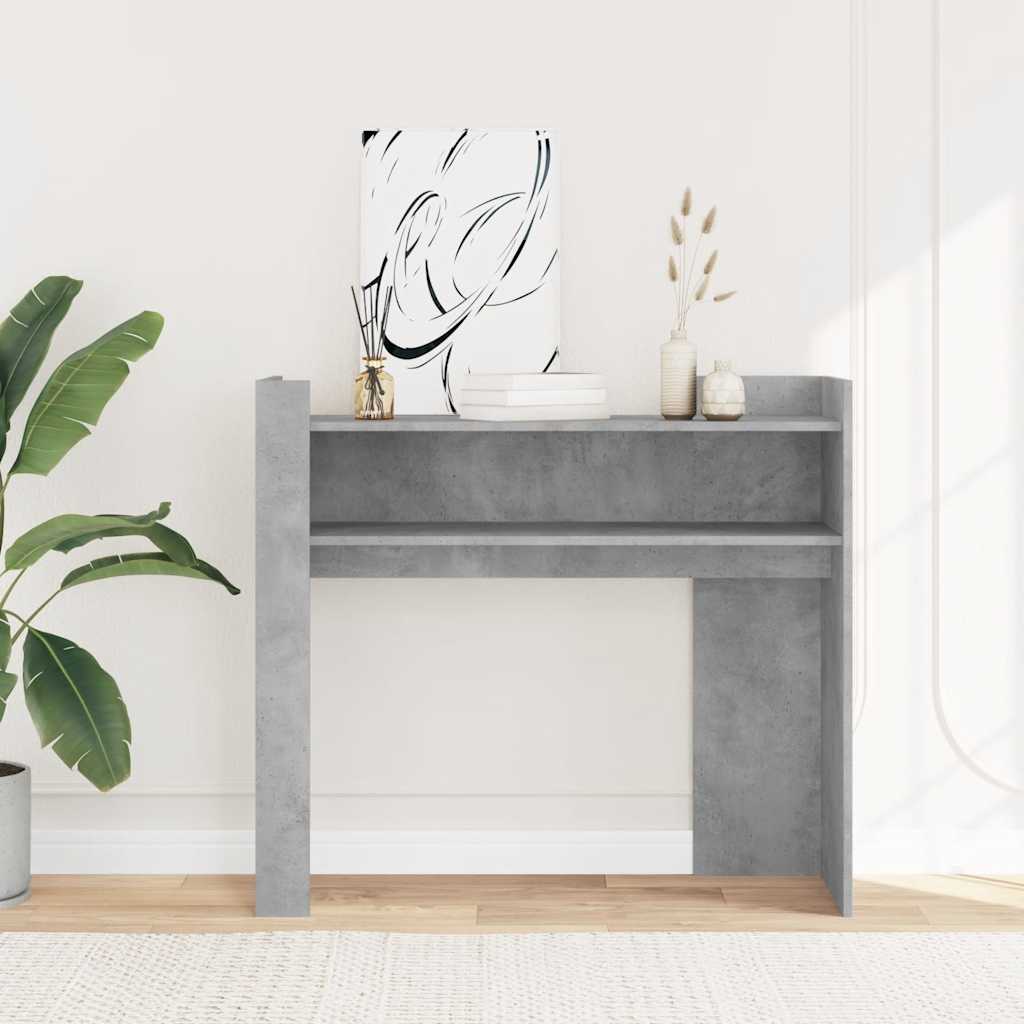 Tavolino Consolle Grigio Cemento 100x35x90 cm in Multistrato