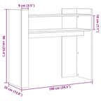 Tavolino Consolle Grigio Cemento 100x35x90 cm in Multistrato
