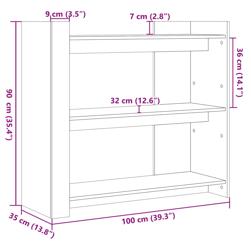 Tavolino Consolle Rovere Marrone 100x35x90 cm Legno Multistrato