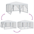 Tenda per Feste con 8 Pareti Laterali in Rete Bianco 4x4 m HDPE