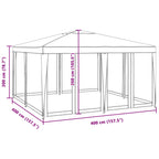 Tenda per Feste con 8 Pareti in Rete Antracite 4x4 m in HDPE